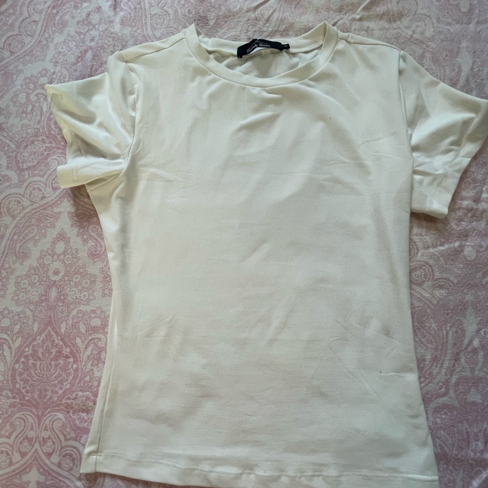 Cream Short Sleeve Top